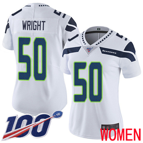 Seattle Seahawks Limited White Women K.J. Wright Road Jersey NFL Football #50 100th Season Vapor Untouchable->seattle seahawks->NFL Jersey